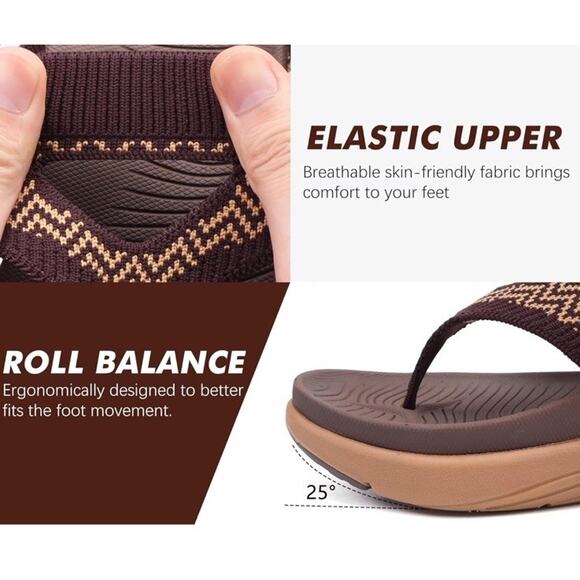 COFACE Orthotic Sandals Flip Flops Women’s Size 9 Arch Support Plantar Fasciitis - Picture 5 of 8